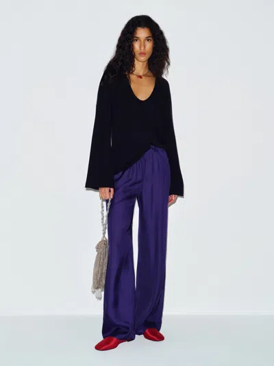 Reformation Eliza Scoop Neck Cashmere Sweater Black Large