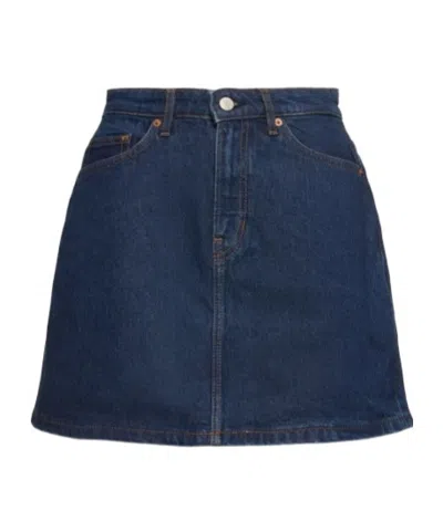 Reformation High Waist Mini Skirt In Blue