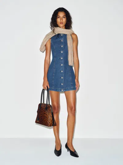 Reformation Jaydea Denim Mini Dress Blue 0