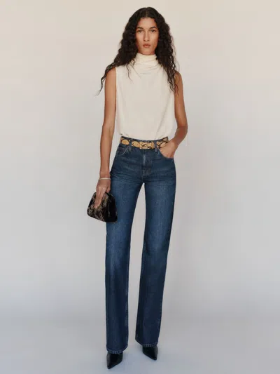 Reformation Loli High Rise Bootcut Jeans Blue Denim 23