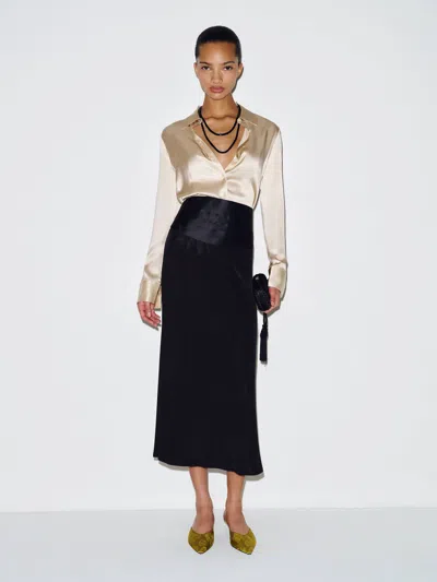 Reformation Luci Knit Skirt Black Large