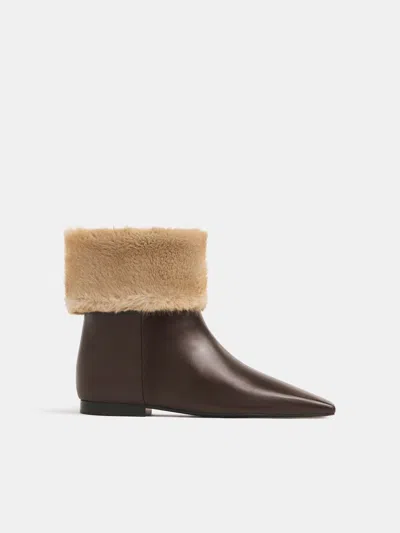 Reformation Remy Flat Ankle Boot Brown 5