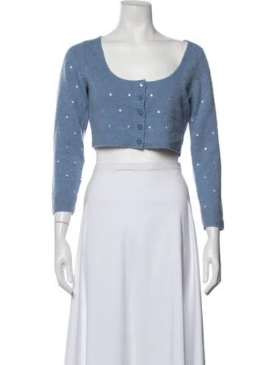 Pre-owned Reformation Wool Square Neckline Sweater In Blue