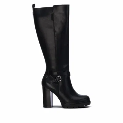 Refresh Women's Casual Heeled Tall Boots In Black