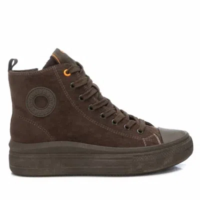 Refresh Women's Casual High Top Suede Sneakers In Light Brown