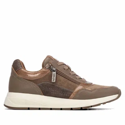 Refresh Women's Casual Low Wedge Sneakers In Taupe In Gray