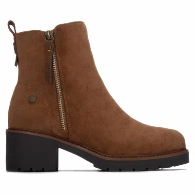 Refresh Women's Casual Suede Ankle Booties In Camel In Brown