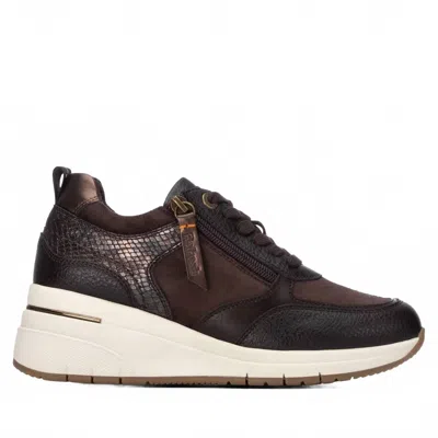 Refresh Women's Casual Wedge Sneakers In Brown