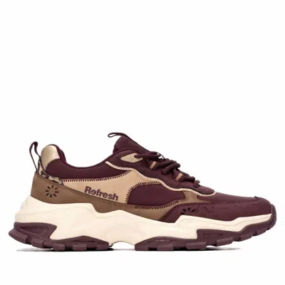 Refresh Women's Chunky Sneakers In Burgundy In Multi