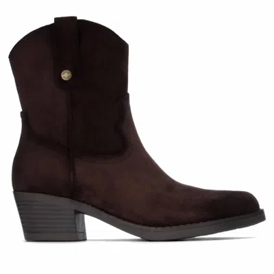 Refresh Women's Italian Western Suede Ankle Booties In Brown