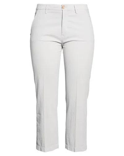Re-hash Re_hash Woman Pants Light Grey Size 29 Cotton, Elastane In Gray