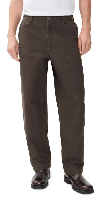 Reigning Champ Cotton Canvas Double Knee Relaxed Pants Coffee In Brown