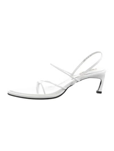 Pre-owned Reike Nen Leather Sandals In White