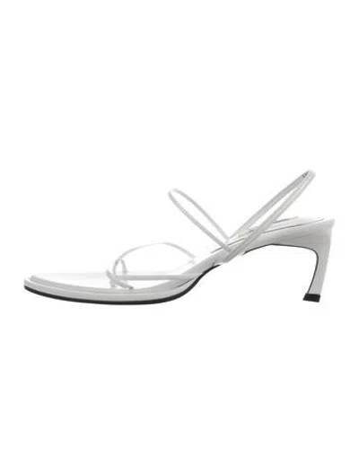 Pre-owned Reike Nen Leather Slingback Sandals In White