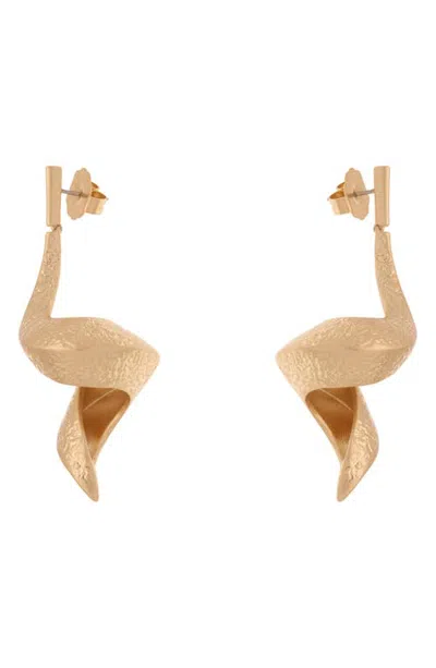 Reiss Florine Floral Twist Drop Earrings In Gold