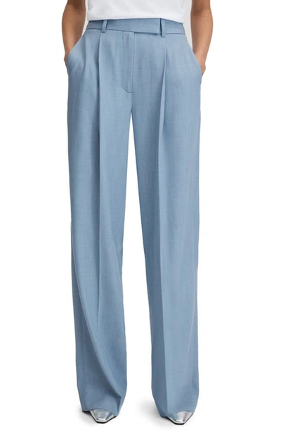 Reiss June High Waist Wide Leg Pants In Blue