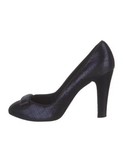 Pre-owned Reiss Leather Pumps In Blue/metallic
