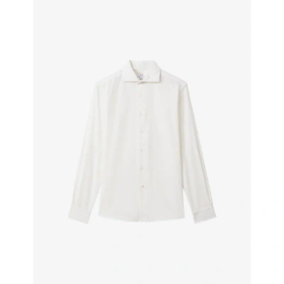 Reiss Mens Off White Vincy Classic-fit Cotton Shirt