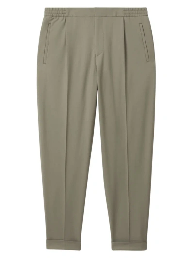 Reiss Mens Sage Brighton Relaxed-fit Tapered Woven Trousers