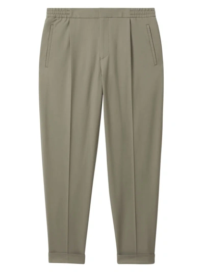 Reiss Mens Sage Brighton Relaxed-fit Tapered Woven Trousers In Sage