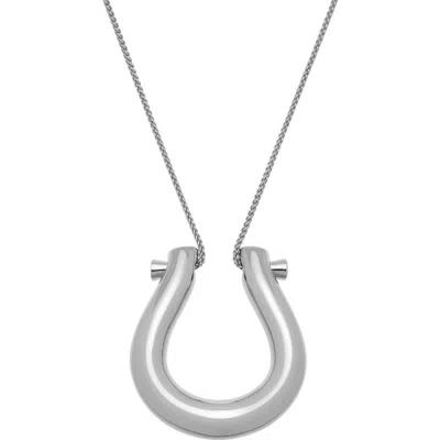 Reiss Parker Parallel Lines Pendant Necklace In Silver