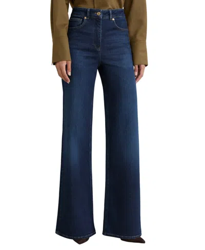 Reiss Petite Heather High-waisted Wide-leg Jeans In Multi