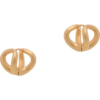 Reiss Phoebe Parallel Lines Huggie Earrings In Gold