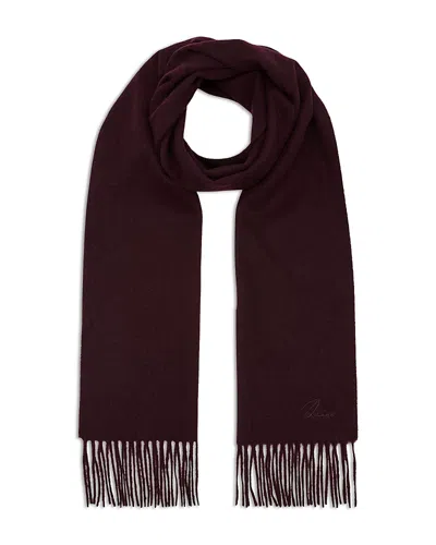 Reiss Picton Brushed Wool & Cashmere Scarf In Dark Bordeaux