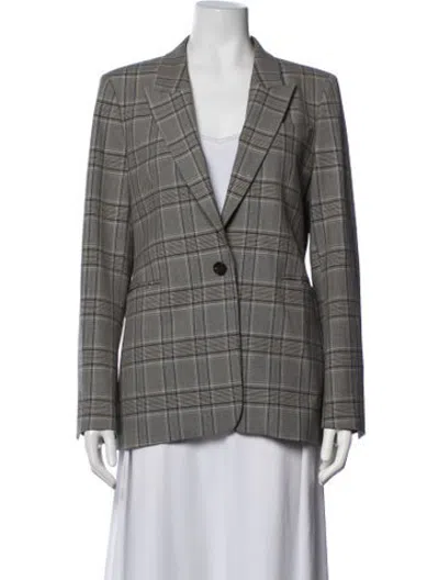 Pre-owned Reiss Plaid Print Blazer In Grey