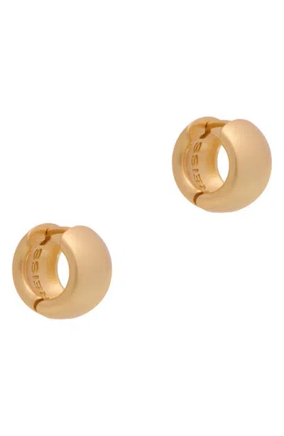 Reiss Porsha Polished Huggie Hoop Earrings In Gold