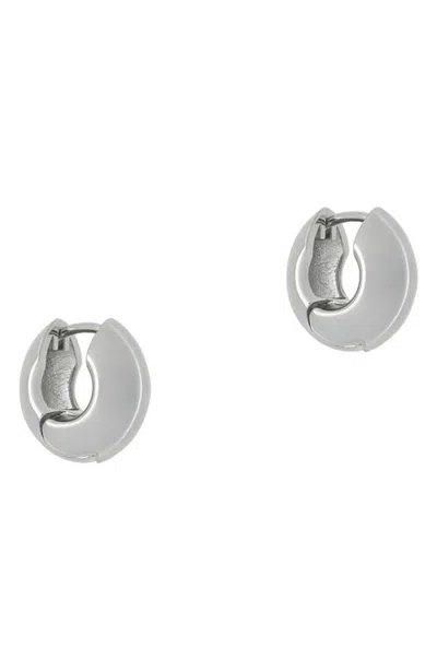 Reiss Posie Polished Contour Hinged Huggie Earrings In Silver