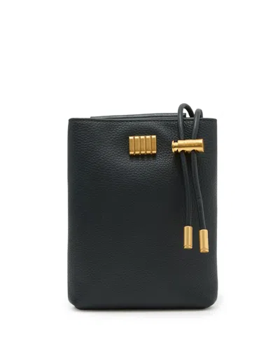 Reiss Solene Leather Mini Crossbody Bag In Navy
