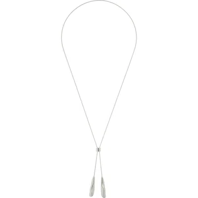 Reiss Tova Tumbled Lariat Necklace In Silver