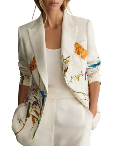 Reiss Women's Frankie Sb Printed Suit Jacket In Ivory