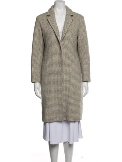 Pre-owned Reiss Wool Tweed Pattern Coat In Neutrals