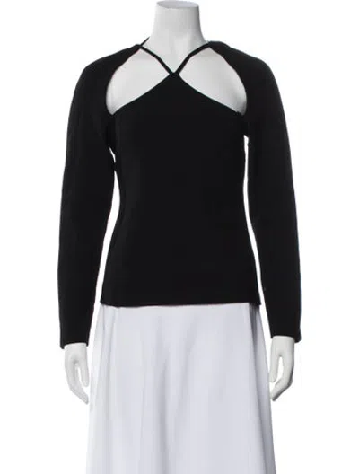 Pre-owned Rejina Pyo Wool Asymmetrical Top In Black