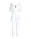 Relish Woman Jumpsuit White Size 6 Polyester, Elastane