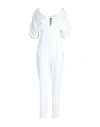 Relish Woman Jumpsuit White Size 4 Polyester, Elastane