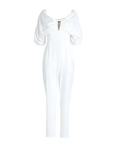 Relish Woman Jumpsuit White Size 6 Polyester, Elastane