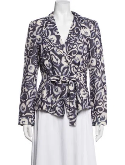 Pre-owned Rena Lange Patterned Blazer In Purple
