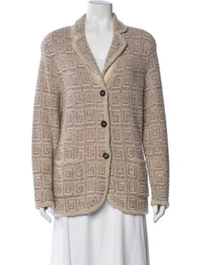 Pre-owned Rena Lange Tweed Pattern Blazer In Neutrals