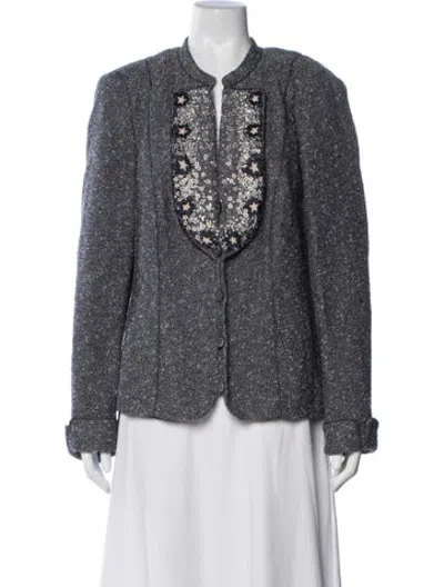Pre-owned Rena Lange Tweed Pattern Jacket In Grey