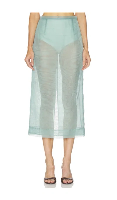 Renggli Organza Pencil Skirt In Seafoam