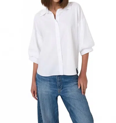 Repeat Cashmere Stretch Cotton Poplin Blouse In White