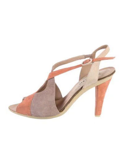 Pre-owned Repetto Suede Colorblock Pattern Pumps In Pink