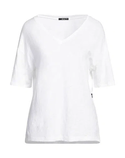 Replay Woman T-shirt White Size S Linen, Elastane
