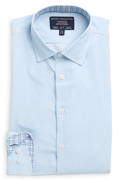 Report Collection 4-way Stretch Dress Shirt In Light Blue