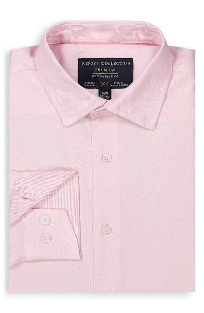 Report Collection 4-way Stretch Slim Fit Dress Shirt In Pink 24