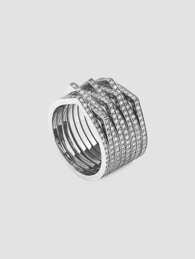 Repossi Women's Antifer 18k-white-gold & 0.47 Tcw Diamond Ring In White Gold