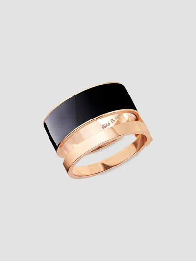 Repossi Women's Berbere Chromatic 18k Rose Gold & Laquer Double-band Ring In Pink Gold
